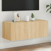 Sonoma-tammi tv-seinäkaappi Genutu 80x35x31cm (led-valoilla)