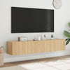 Sonoma-tammi tv-seinäkaapit Genutu 80x35x31cm (led-valoilla 2 kpl)