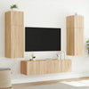 Sonoma-tammi tv-seinäkaapit Genutu 80x35x31cm (led-valoilla 2 kpl)