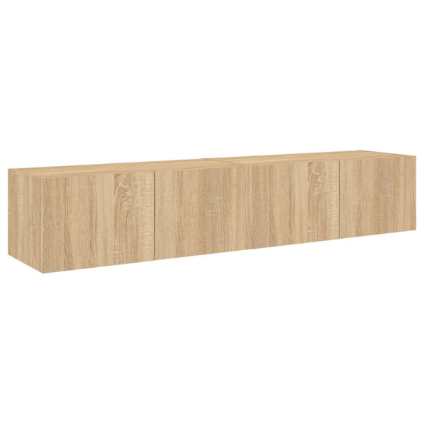 Sonoma-tammi tv-seinäkaapit Genutu 80x35x31cm (led-valoilla 2 kpl)