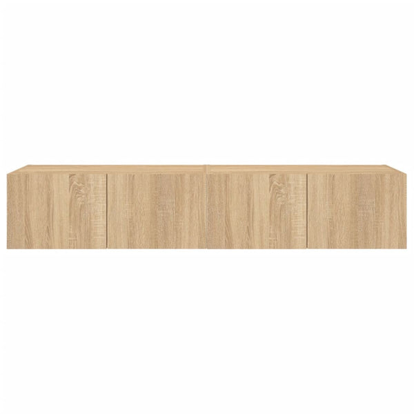 Sonoma-tammi tv-seinäkaapit Genutu 80x35x31cm (led-valoilla 2 kpl)