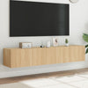 Sonoma-tammi tv-seinäkaapit Genutu 80x35x31cm (led-valoilla 2 kpl)