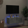 Betoninharmaa tv-seinäkaappi Genutu 80x35x31cm (led-valoilla)