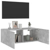 Betoninharmaa tv-seinäkaappi Genutu 80x35x31cm (led-valoilla)