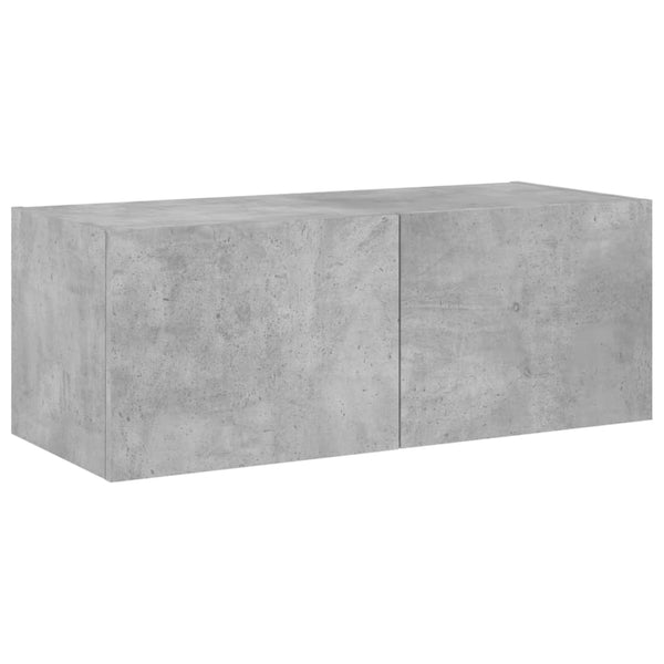 Betoninharmaa tv-seinäkaappi Genutu 80x35x31cm (led-valoilla)