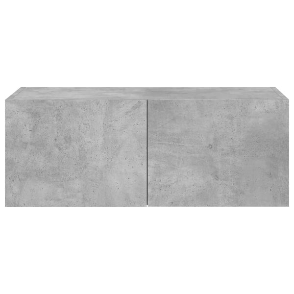 Betoninharmaa tv-seinäkaappi Genutu 80x35x31cm (led-valoilla)