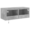 Betoninharmaa tv-seinäkaappi Genutu 80x35x31cm (led-valoilla)