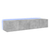 Betoninharmaa tv-seinäkaapit Genutu 80x35x31cm (led-valoilla 2 kpl)