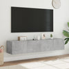Betoninharmaa tv-seinäkaapit Genutu 80x35x31cm (led-valoilla 2 kpl)