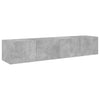 Betoninharmaa tv-seinäkaapit Genutu 80x35x31cm (led-valoilla 2 kpl)