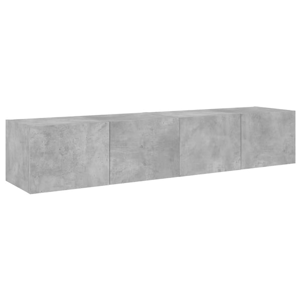 Betoninharmaa tv-seinäkaapit Genutu 80x35x31cm (led-valoilla 2 kpl)