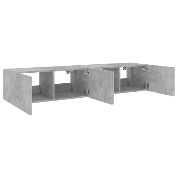 Betoninharmaa tv-seinäkaapit Genutu 80x35x31cm (led-valoilla 2 kpl)