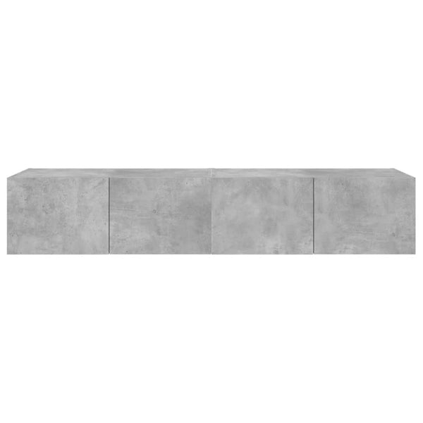 Betoninharmaa tv-seinäkaapit Genutu 80x35x31cm (led-valoilla 2 kpl)