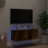 Savutammi tv-seinäkaappi Genutu 80x35x31cm (led-valoilla)