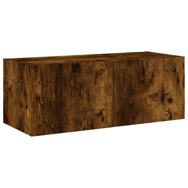 Savutammi tv-seinäkaappi Genutu 80x35x31cm (led-valoilla)
