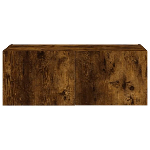 Savutammi tv-seinäkaappi Genutu 80x35x31cm (led-valoilla)