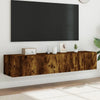 Savutammi tv-seinäkaapit Genutu 80x35x31cm (led-valoilla 2 kpl)