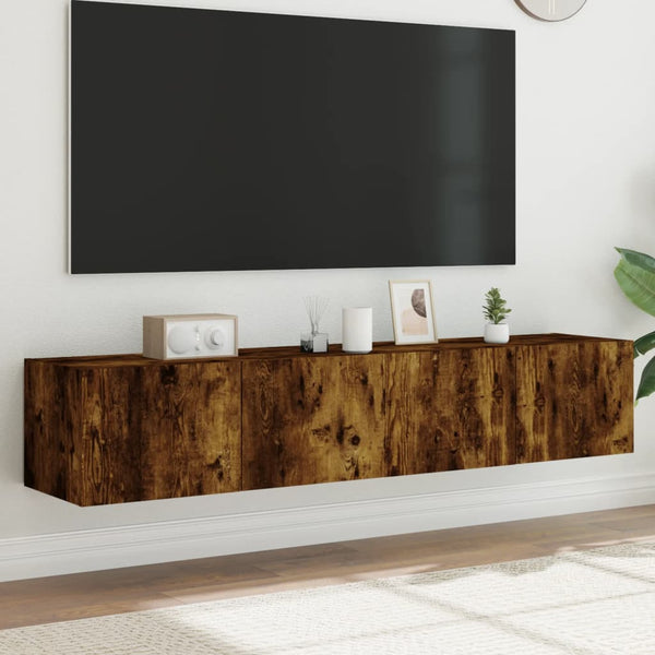 Savutammi tv-seinäkaapit Genutu 80x35x31cm (led-valoilla 2 kpl)