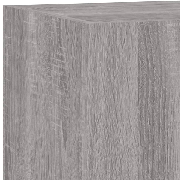 Harmaa tv-seinäkaappi Genutu 80x35x31cm (led-valoilla sonoma)