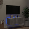 Harmaa tv-seinäkaappi Genutu 80x35x31cm (led-valoilla sonoma)