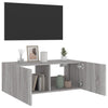 Harmaa tv-seinäkaappi Genutu 80x35x31cm (led-valoilla sonoma)