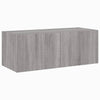 Harmaa tv-seinäkaappi Genutu 80x35x31cm (led-valoilla sonoma)