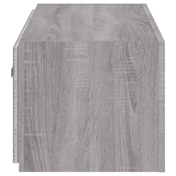 Harmaa tv-seinäkaappi Genutu 80x35x31cm (led-valoilla sonoma)