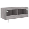 Harmaa tv-seinäkaappi Genutu 80x35x31cm (led-valoilla sonoma)
