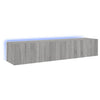 Harmaa tv-seinäkaapit led-valoilla Genutu 80x35x31cm (2 kpl sonoma)
