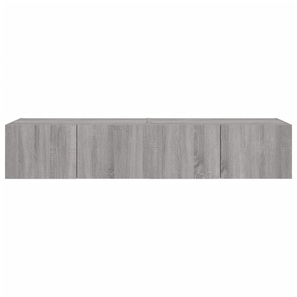 Harmaa tv-seinäkaapit led-valoilla Genutu 80x35x31cm (2 kpl sonoma)