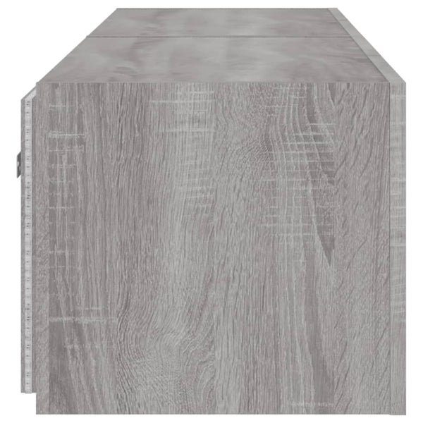 Harmaa tv-seinäkaapit led-valoilla Genutu 80x35x31cm (2 kpl sonoma)