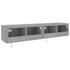 Harmaa tv-seinäkaapit led-valoilla Genutu 80x35x31cm (2 kpl sonoma)