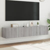 Harmaa tv-seinäkaapit led-valoilla Genutu 80x35x31cm (2 kpl sonoma)