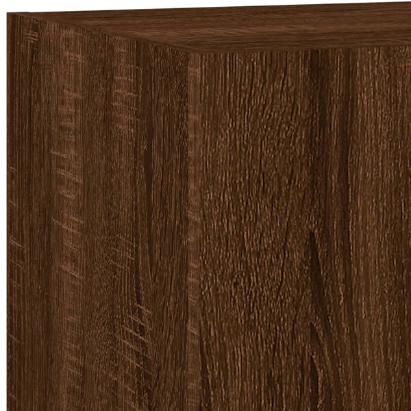TV-Wandschrank Genutu aus brauner Eiche 80x35x31cm (mit LED-Beleuchtung)
