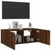 TV-Wandschrank Genutu aus brauner Eiche 80x35x31cm (mit LED-Beleuchtung)