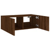 TV-Wandschrank Genutu aus brauner Eiche 80x35x31cm (mit LED-Beleuchtung)