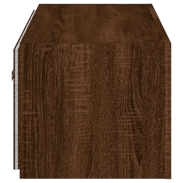 TV-Wandschrank Genutu aus brauner Eiche 80x35x31cm (mit LED-Beleuchtung)