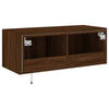 TV-Wandschrank Genutu aus brauner Eiche 80x35x31cm (mit LED-Beleuchtung)