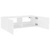 Valkoinen tv-seinäkaappi Genutu 100x35x31cm (led-valoilla)
