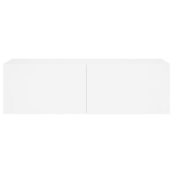 Valkoinen tv-seinäkaappi Genutu 100x35x31cm (led-valoilla)