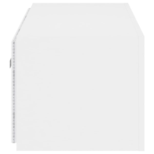 Valkoinen tv-seinäkaappi Genutu 100x35x31cm (led-valoilla)