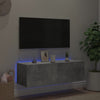 Betongrauer TV-Wandschrank Genutu 100x35x31cm (mit LED-Beleuchtung)