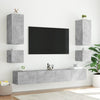 Betongrauer TV-Wandschrank Genutu 100x35x31cm (mit LED-Beleuchtung)