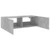 Betongrauer TV-Wandschrank Genutu 100x35x31cm (mit LED-Beleuchtung)