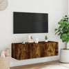 Savutammi tv-seinäkaappi Genutu 100x35x31cm (led-valoilla)