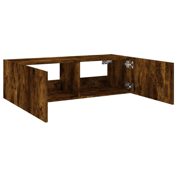 Savutammi tv-seinäkaappi Genutu 100x35x31cm (led-valoilla)