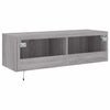 Harmaa tv-seinäkaappi Genutu 100x35x31cm (led-valoilla sonoma)