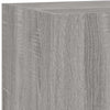 Harmaa tv-seinäkaappi Genutu 100x35x31cm (led-valoilla sonoma)