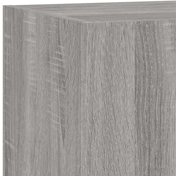 Harmaa tv-seinäkaappi Genutu 100x35x31cm (led-valoilla sonoma)