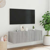 Harmaa tv-seinäkaappi Genutu 100x35x31cm (led-valoilla sonoma)